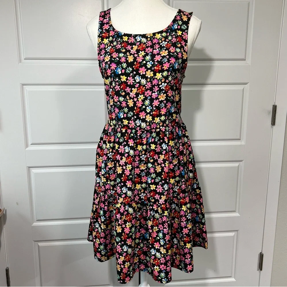Band of Gypsies‎ SM Women's Floral Sleeveless Criss Cross Back Mini Dress